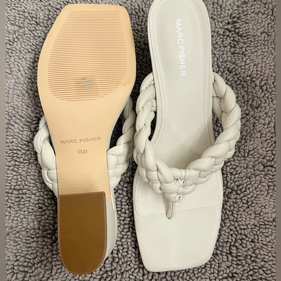 New - White Marc Fisher Sandals - Picture 3 of 5